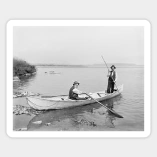 St. Lawrence River Boatmen, 1890. Vintage Photo Magnet